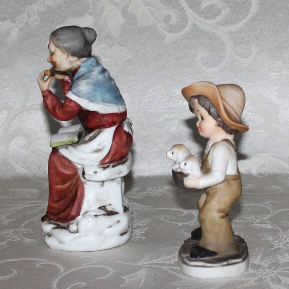 Vintage Bisque Figurine Girl With Kittens - Picture 10 of 12